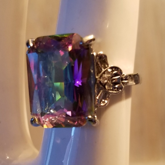 Mystic topaz ring silver  sz. 6 - Picture 3 of 8